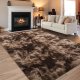 Fluffy plush rug 5x8 feet, tie dye brown plush rug, non-slip plush rug