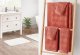 Quick-drying 100% cotton hand towels (16" long x 26" wide) Textured double weave, low-lint absorbent (2-pack, Coral)