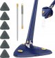 Mop Set 360° Rotatable Telescopic Adjustable Triangular Cleaning,  Wet Dry Shower Scrubber Wringer,(Blue)