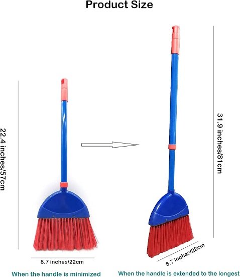 Small Broom - Portable Adjustable Handle Broom