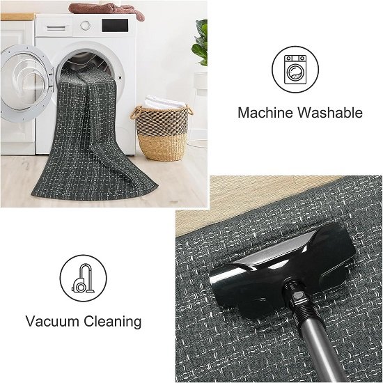 4X6 Area Rug, Washable Carpet - Gray