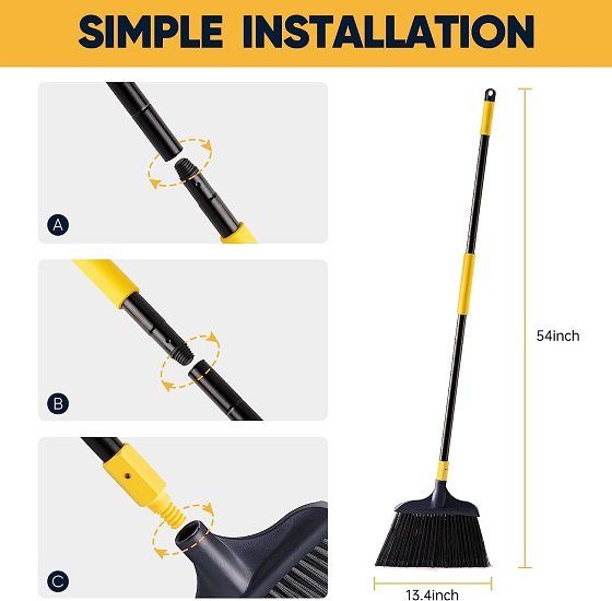 Heavy duty broom - suitable for courtyard lobby mall market floor home 54 inches