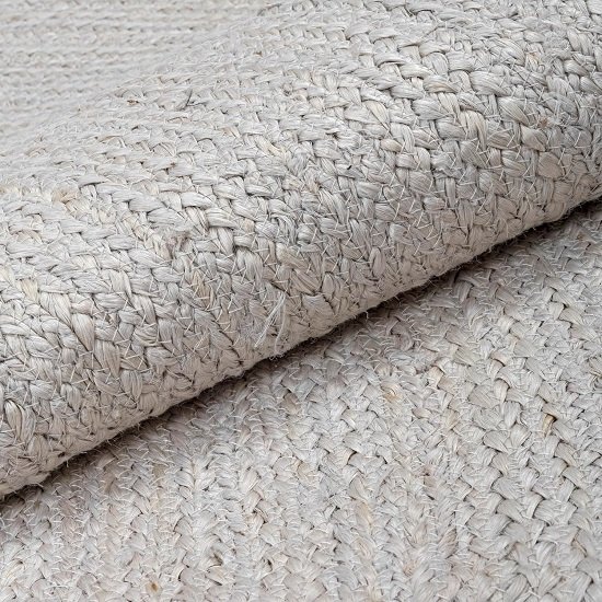 3 Ft Round Jute Area Rugs Off White Dyed Natural Fibers Carpet Area Rug for Living Room, Hallways