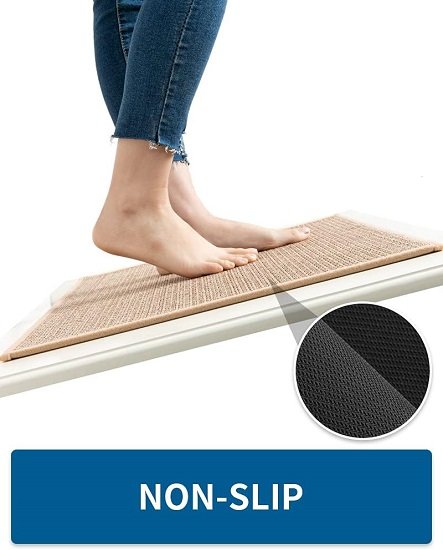 Kitchen Rug Non-Slip Washable, Absorbent Kitchen Rug, Sink Front (Beige, 20" x 47")